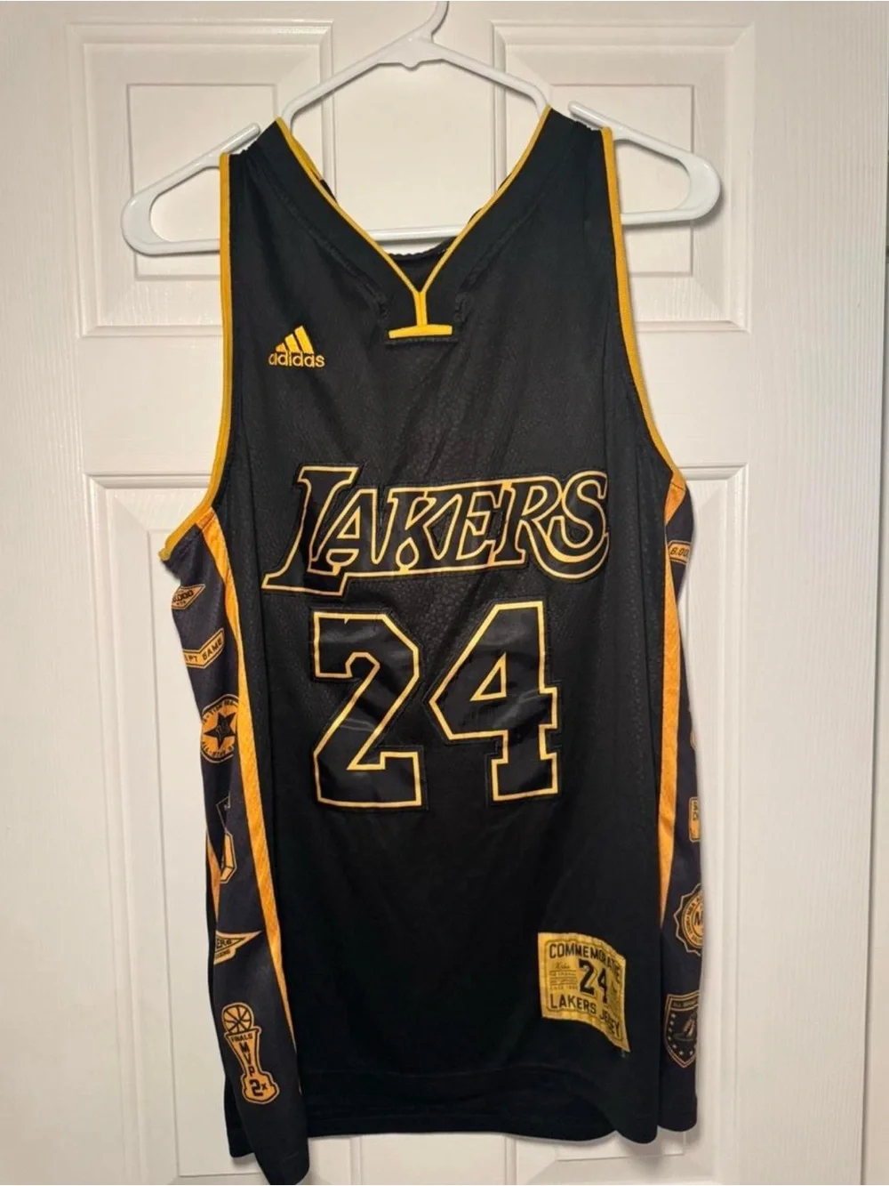 adidas Black and Gold Lakers #24 Basketball Jersey